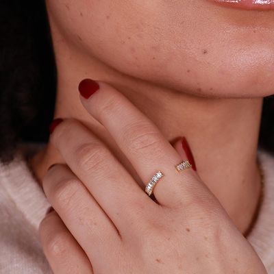 Sparkling Bars Ring Gold